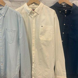 NEW Men's Tommy Hilfiger Denim Button Down Shirt Size XL Slim Fit